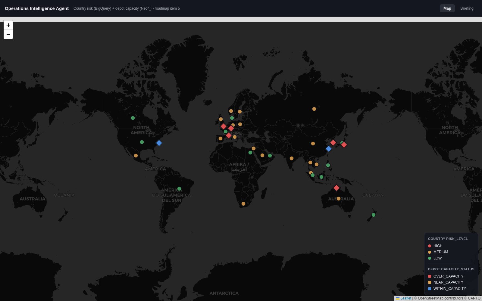 Operations Intelligence Agent dashboard screenshot